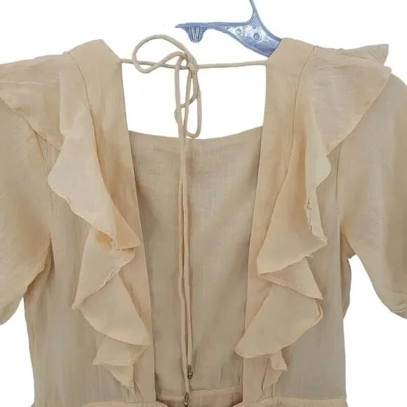 Free People Yellow Gauze Mini Dress XS - Picture 6 of 11